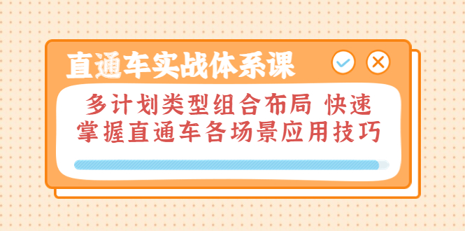 【副业项目3910期】直通车实战体系课：多计划类型组合布局，快速掌握直通车各场景应用技巧-E创连盟