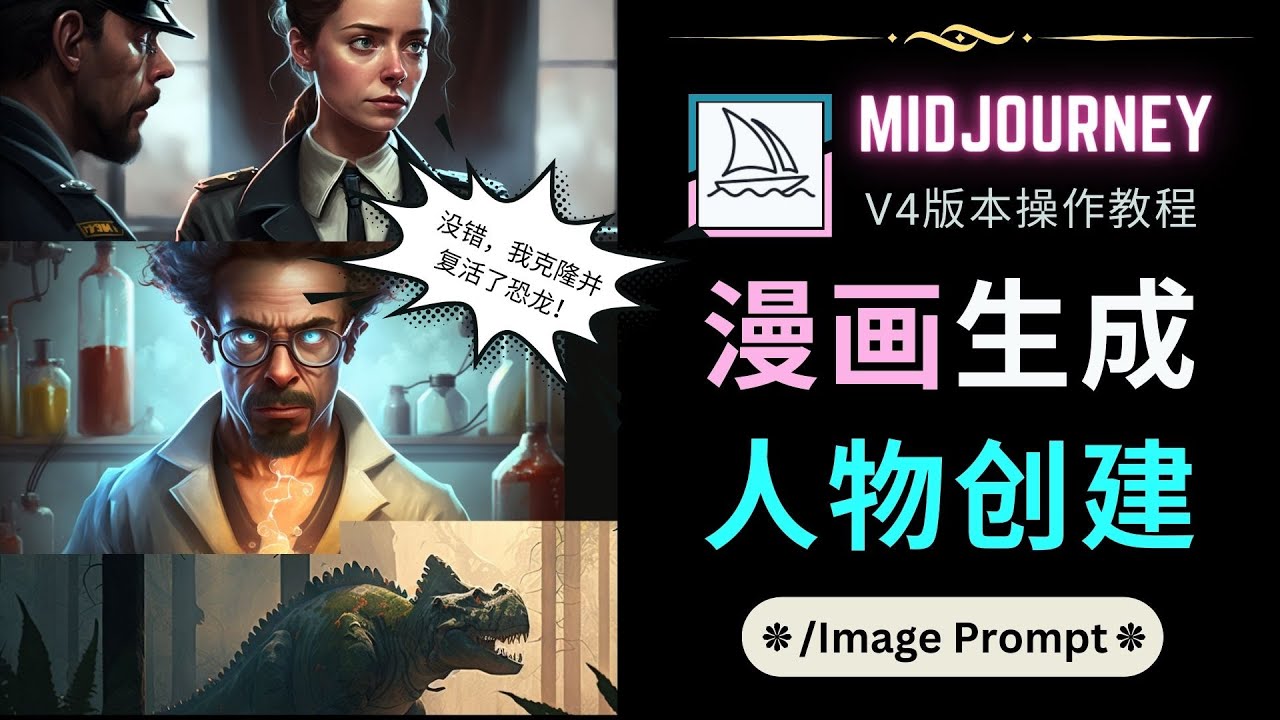 【副业项目5096期】Midjourney V4版本操作教程：2个简单参数，完成漫画生成，人物创建-E创连盟