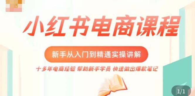 【副业项目5223期】小红书电商新手入门到精通实操课，从入门到精通做爆款笔记，开店运营-E创连盟