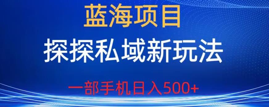【副业项目6894期】蓝海项目，探探私域新玩法，一部手机日入500+很轻松【揭秘】-E创连盟