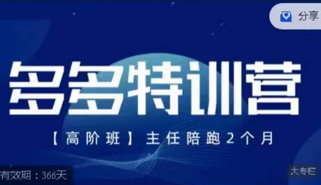 【副业项目7488期】纪主任·多多特训营高阶班，拼多多最新玩法技巧落地实操-E创连盟