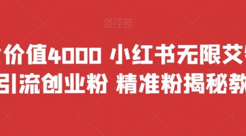 【副业项目7956期】价值4000 小红书无限艾特暴力引流创业粉 精准粉揭秘教程-E创连盟