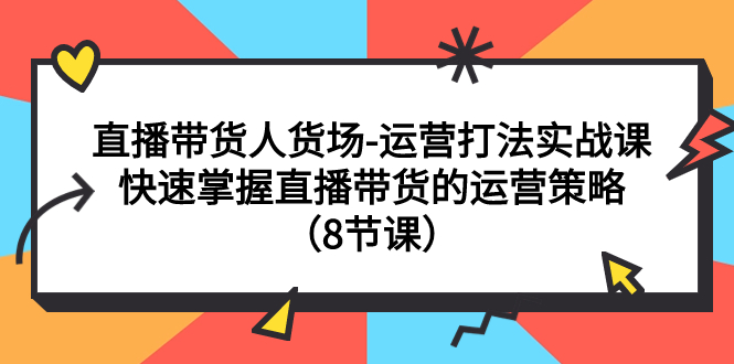 【副业项目7982期】直播带货人货场-运营打法实战课：快速掌握直播带货的运营策略（8节课）-E创连盟