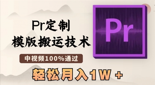 【副业8726期】最新Pr定制模版搬运技术，中视频100%通过-E创连盟
