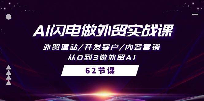 AI闪电做外贸实战课，外贸建站/开发客户/内容营销/从0到3做外贸AI-62节-E创连盟
