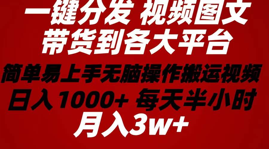 2024年 一键分发带货图文视频  简单易上手 无脑赚收益 每天半小时日入1…-E创连盟