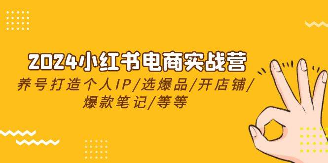 2024小红书电商实战营，养号打造IP/选爆品/开店铺/爆款笔记/等等（24节）-E创连盟