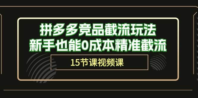 拼多多竞品截流玩法，新手也能0成本精准截流（15节课）-E创连盟