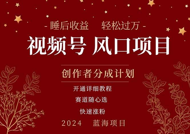 拥有睡眠收益的微信视频号大风口项目，轻松月入过万+，多赛道选择，可…-E创连盟
