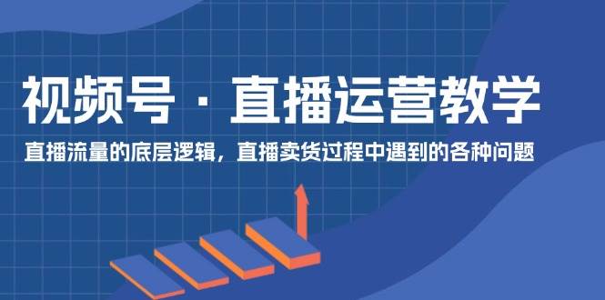 视频号 直播运营教学：直播流量的底层逻辑，直播卖货过程中遇到的各种问题-E创连盟