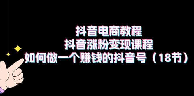 抖音电商教程：抖音涨粉变现课程：如何做一个赚钱的抖音号（18节）-E创连盟