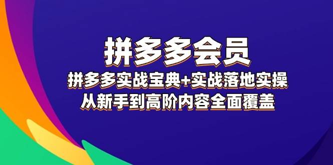 拼多多 会员，拼多多实战宝典+实战落地实操，从新手到高阶内容全面覆盖-E创连盟