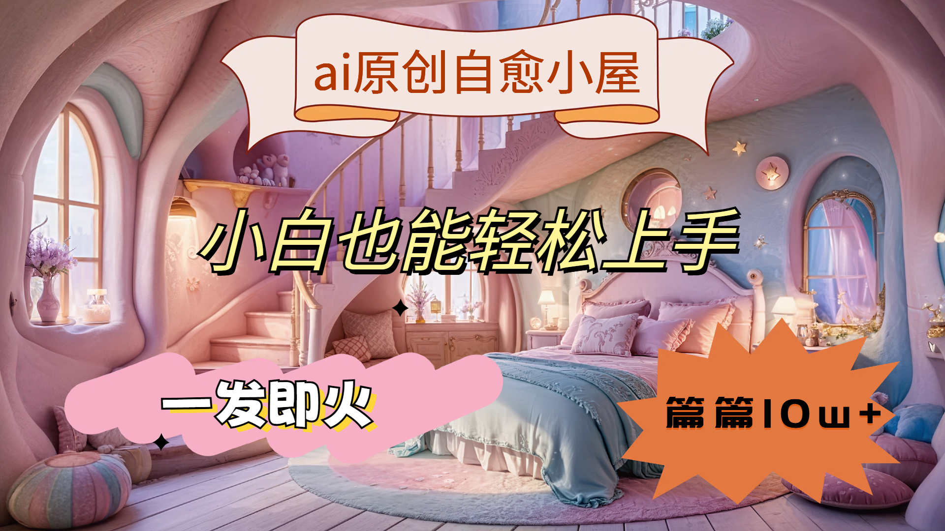 ai原创治愈小屋，小白也能轻松上手，一发即火，篇篇10w+-E创连盟