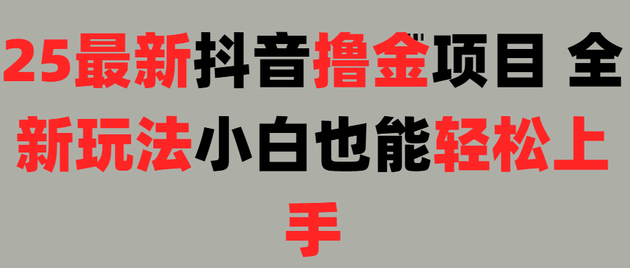 25最新抖音直播撸金项目，小白也能轻松上手！-E创连盟